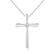 Authenticity Guarantee 
ANGARA Solitaire Diamond Cross Pendant Necklace in 14... - £537.45 GBP