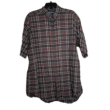 Polo Ralph Lauren Blake Shirt Size Medium SS Black Gray Red Plaid Cotton... - $17.45