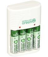Ultralast AA/AAA Battery Charger with 4 Green AA Precharged Batteries UL... - $708.89 MXN