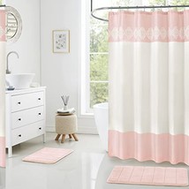 15-Piece Bathroom Shower Curtain Set with Bath Rugs and Hooks - $1,672.26 MXN