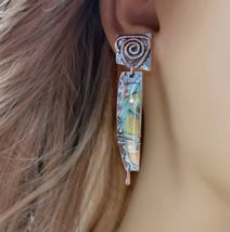 Handcrafted Bohemian Glass Dangle Earrings - Stunning Multicolor Design ! - £11.96 GBP