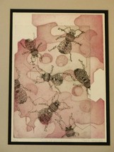 MARCIA LANGWELL SIGNED ETCHING LOVE OF THE UNBORN SURREAL ABSTRACT INSEC... - $25.00