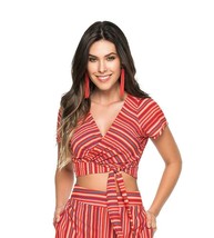 Phax Swimwear Mint Leaf Stripe Wrap Cover Top ( S ) - $69.27