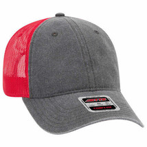 Black/Black/Red Trucker Hat 6 Panel Low Profile Mesh Back Hat 1dz New 121-1202 - £76.61 GBP