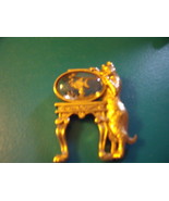 Cat Pin with Fish in Jelly Belly Bowl by 1928 - Gold Tone and Vintage - $40.00