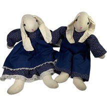 Vintage Primitive Handmade Rabbit Bunny Plush Country Farmhouse Easter Doll 20&quot; - £23.18 GBP