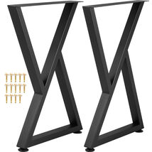 VEVOR Metal Table Legs, 28x18 inch Legs, Set of 2, Z Shape Metal Furnitu... - $75.24 CAD