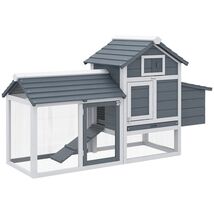 PawHut 59" Wooden Chicken Coop: 2 Doors, Nesting Box - $207.99