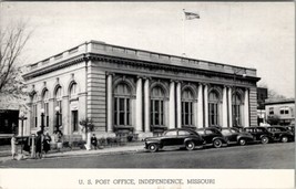 Independence Missouri U.S. Post Office Cool Old Cars People Street Postcard W8 - $5.95