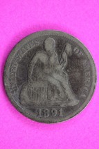 1891 P Seated Liberty Dime Exact Silver Coin In Pics Scarce Semi Key Date 219 - $27.16