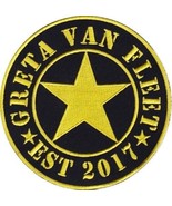 GRETA VAN FLEET 5” ROUND CLOTH PATCH GOLD BROWN ARMY FAN CLUB IRON ON BA... - $2.94