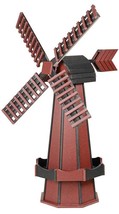 41&quot; POLY WINDMILL - Mahogany &amp; Black Working Dutch Garden Weathervane Amish USA - £427.03 GBP