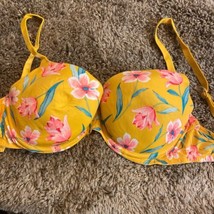 Victoria&#39;s Secret 34D PINK Where Everywhere Lightly Lined Floral Underwi... - £6.33 GBP