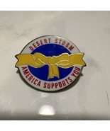 Desert Storm Lapel Pin America Supports You Yellow Ribbon - £4.64 GBP