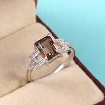 Smoky Quartz Ring Handmade 925 Sterling Silver Ring Engagement Women Ring - £22.90 GBP