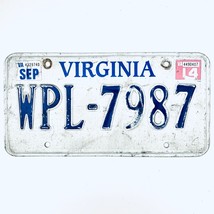 2014 United States Virginia Base Passenger License Plate WPL-7987 - $16.34 CAD