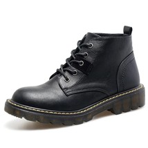 England Style Women Martin Boots Zip Leather Ankle Boots High Platform Black Lac - £45.99 GBP