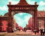 Vtg Postcard Denver Colorado CO 1908 Welcome Arch 17TH Street &amp; Oxford H... - $6.88