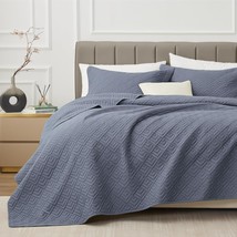 Exq Home Quilt Set Full/Queen Size Blue 3, 1 Quilt,2 Pillow Shams - $717.10 MXN