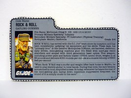 GI Joe Rock &amp; Roll File Card Vintage Action Figure Accessory Part 1989 - £5.28 GBP