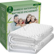 Bamboo Rayon Mattress Protector With Zipper - 100% Waterproof Cooling Tw... - $35.92