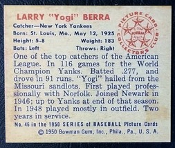 1950 Bowman #46 Yogi Berra Reprint - MINT - New York Yankees - $1.98