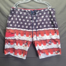 Men’s O’neill Oneill Trunks Board Shorts Beer Pong Red White Blue 4th July Sz 40 - £12.89 GBP