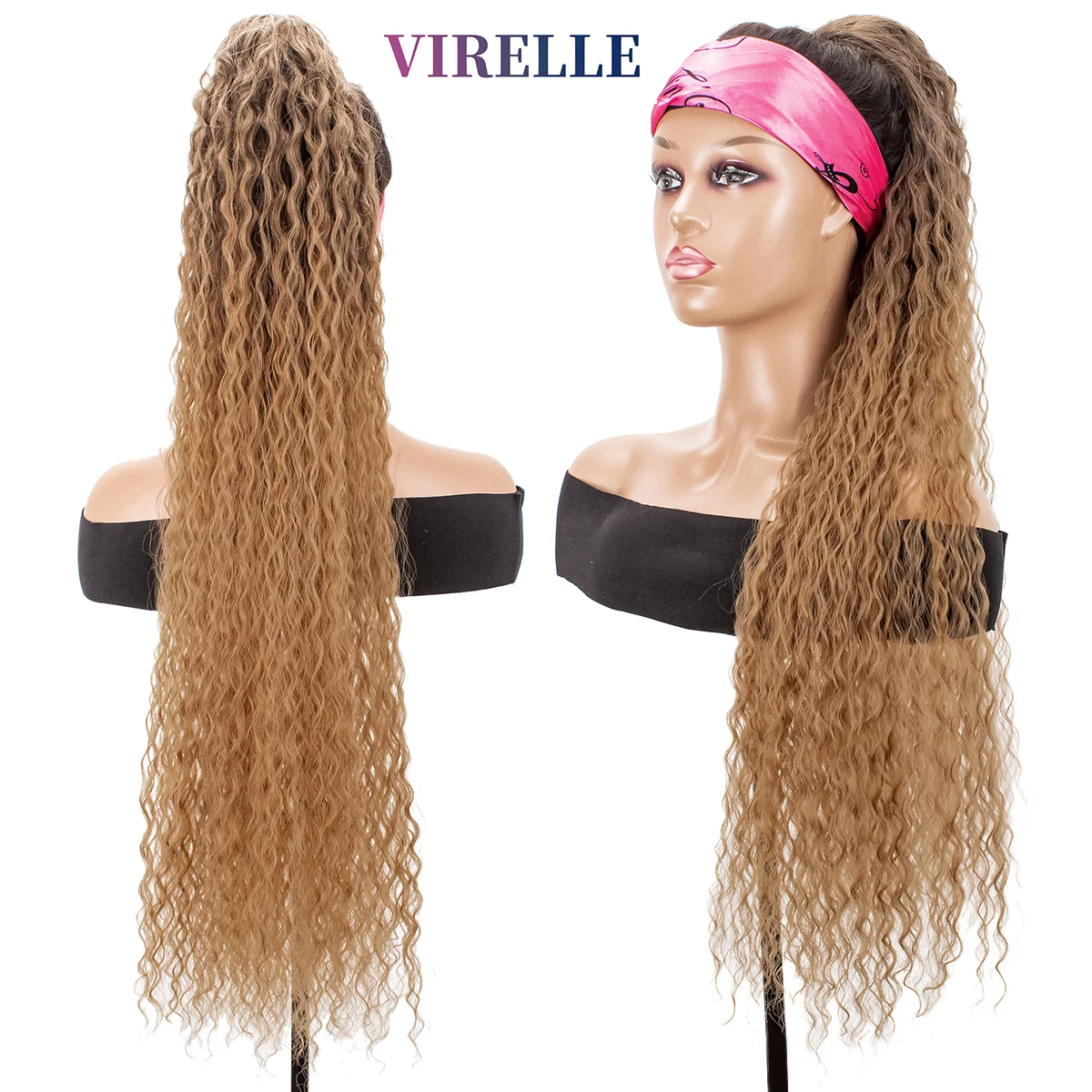 Curly Ponytail Extensions Clip in Synthetic Drawstring Ponytail Wig Long 32 Inch - £14.00 GBP