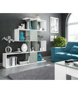 Zaga Artic White and Concrete Grey Bookcase - £149.69 GBP