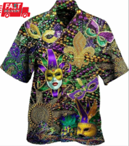 Happy Mardi Gras Carnival Summer HAWAIIAN Shirt Full Size S-5XL Best Price - £8.23 GBP+