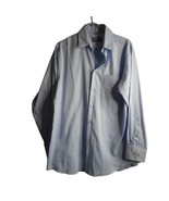 Geoffrey Beene blue stripe Dress Shirt Sz 15 1/2 32/33 Classic fit wrink... - $371.81 MXN