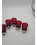 5 Homco Votive Candle Holder Peg Red Glass Home Interiors Flowers Glows ... - $29.00