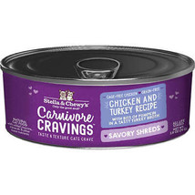 Stella and Chewys Cat Carnivore Cravings Shred Chicken and Turkey 2.8oz. (Case o - £56.93 GBP