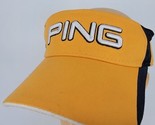 PING Golf Visor Cap Yellow Black White Letters Adjustable Adult 100% Cotton - $15.83