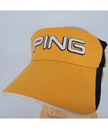 PING Golf Visor Cap Yellow Black White Letters Adjustable Adult 100% Cotton - £12.44 GBP