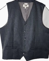 Joseph Abboud Men&#39;s 2X Gray Tweed Wool Blend Herringbone Vest - £24.66 GBP