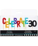 Celebrate 30th Birthday or Anniversary Cake Topper Candle Party Decorati... - $6.91 CAD