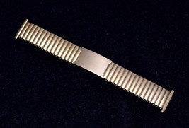 HADLEY ROMA Stainless Steel Gold Tone Matte Stretchy Watch Band 15-23mm End Flex - £16.23 GBP