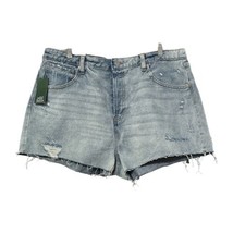 Wild Fable Women Blue Button Fly Distress High-Rise Cutoff Jean Shorts S... - $9.89