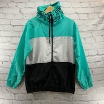 Bobbie Brooks Colorblock Windbreaker LOVE Zip Up Sz S Small Womens Green... - $17.07