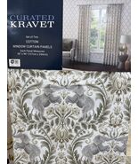 (2) Curated Kravet Elephant Damask Floral Rod Pocket Window Panels 96” New~ - €110,96 EUR