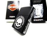 Harley Davidson HDP-40 Skull Black Silver Side Logo Engraved Zippo 2022 MIB - £93.36 GBP