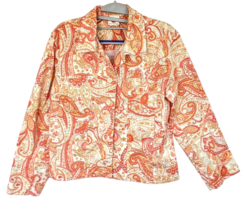 New Cookie Women&#39;s Orange Paisley Jacket Size M - £13.25 GBP