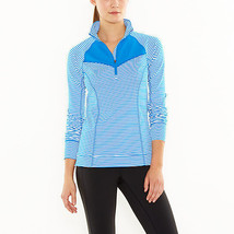 NWT $98 Womens Lucy Activewear S Top Blue White Stripe Long Sleeves Thumbholes - £76.07 GBP