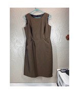 Sandra Darren Chocolate Brown Sleeveless Sheath Petite Dress Side Pocket... - $32.95