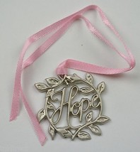 Longaberger Horizon Of Hope Tie-On Metal With Pink Ribbon Accessory Collectible - £9.30 GBP