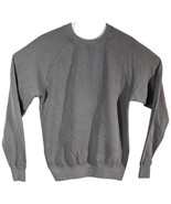 Fan Cloth Long Sleeve Fleece Crewneck Sweatshirt Mens Medium Gray Plain ... - £23.18 GBP