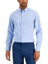 Club Room Mens Bengal Slim Fit 4-Way Stretch Solid Dress Shirt Blue-2XL ... - £15.27 GBP