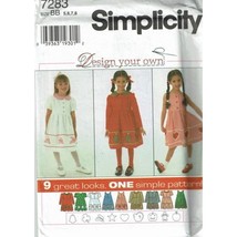 Simplicity Sewing Pattern 7283 Dress Jumper Girls Size 5-8 - £7.00 GBP