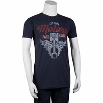 CUSTOM MOTORS Men&#39;s T-SHIRT Blue Short Sleeve Engine Fast &amp; Loud Piston ... - $17.99